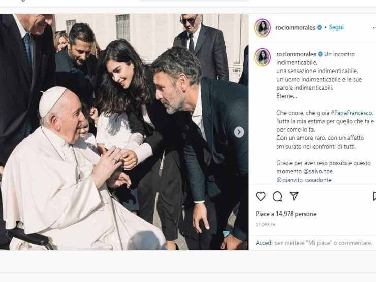 Raoul Bova - Rocío Muñoz Morales e Papa Francesco (Instagram) 21.10.2022 crmag