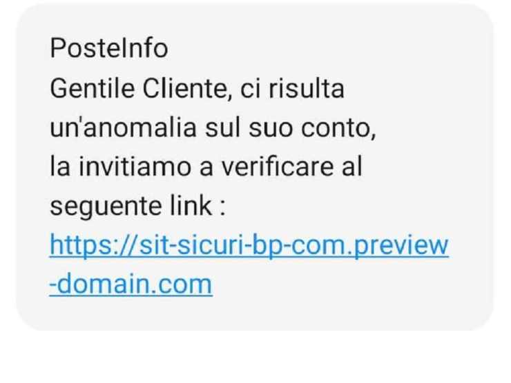 Il messaggio che segnala la falsa anomalia sul conto corrente (crmag.it)