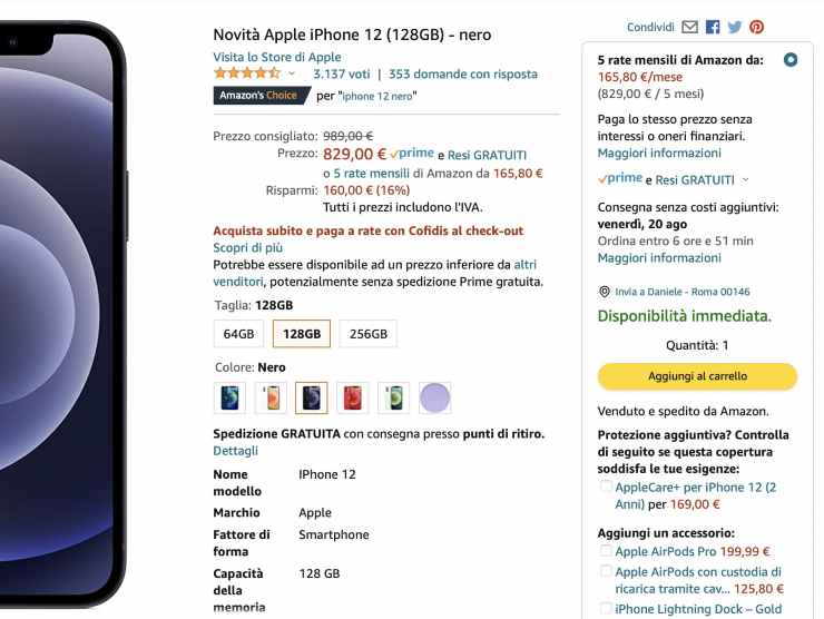 Pagare l'Iphone a rate su Amazon (crmag.it) 