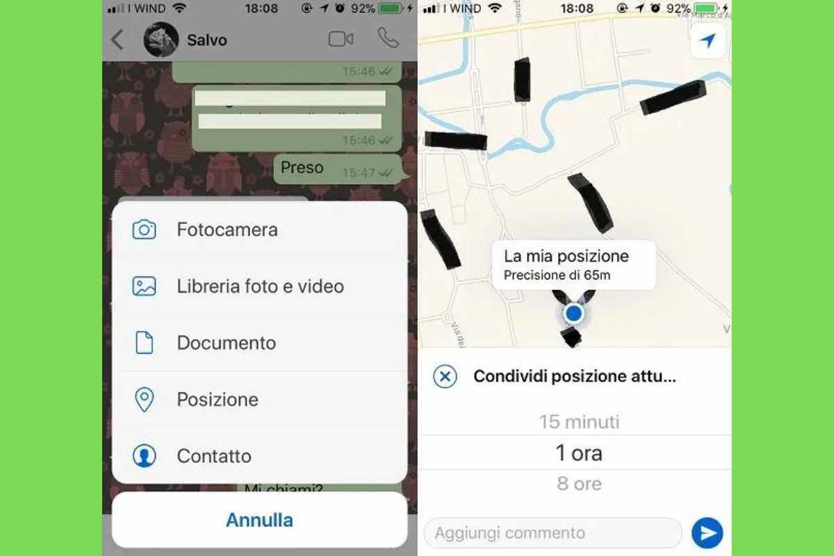 posizione whatsapp (fonte web)