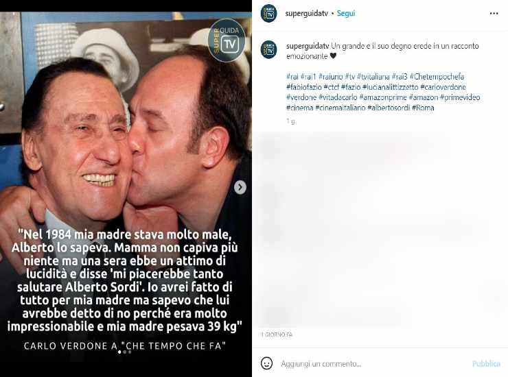 L'amicizia tra Carlo Verdone e Alberto Sordi