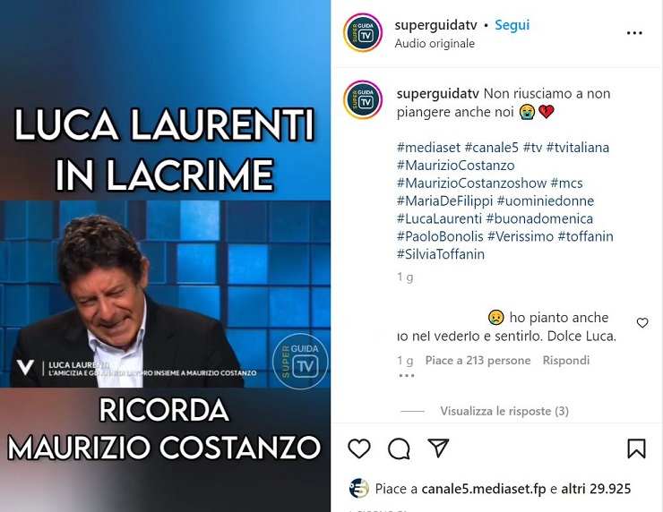 Luca Laurenti “ho fatto le prove per non scoppiare a piangere…”