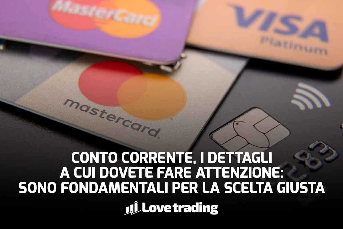 Carte di credito legate al conto corrente