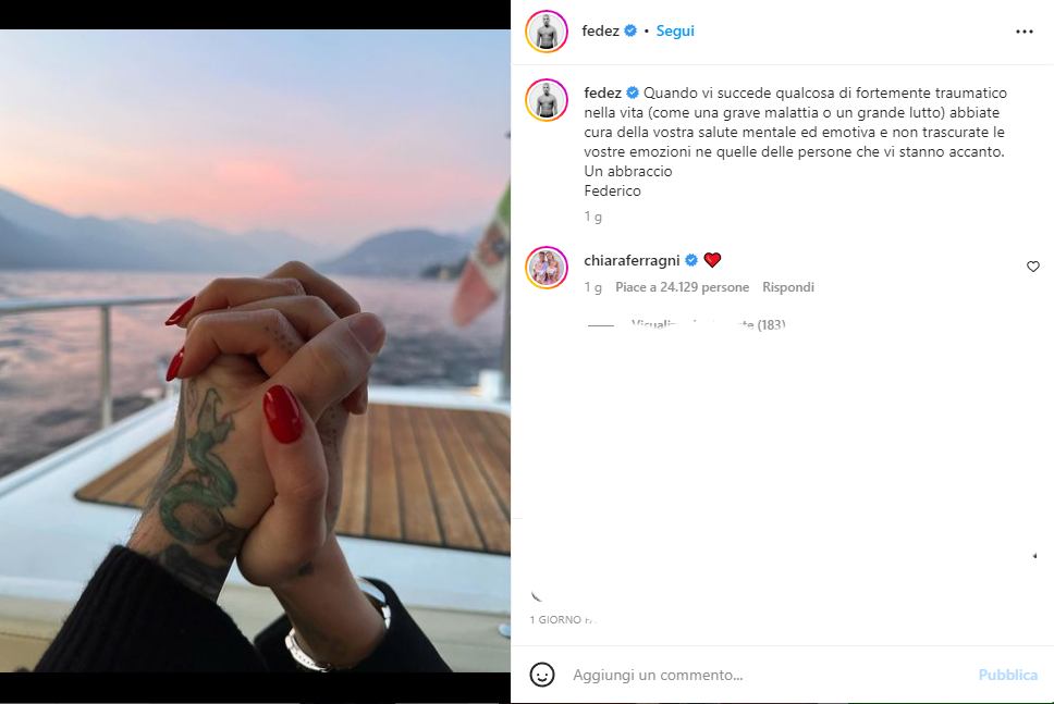 L'invito di Fedez sulla salute mentale